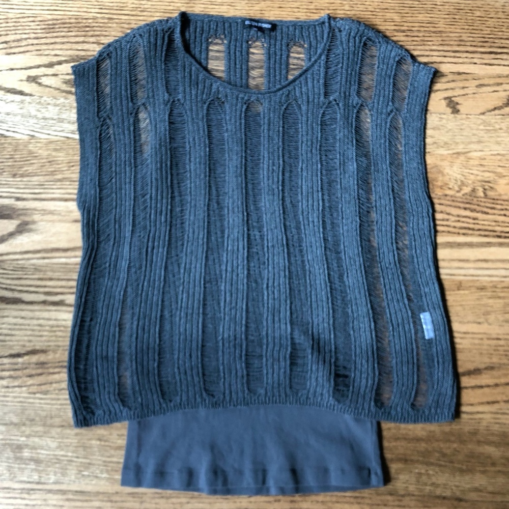 Eileen Fisher Mesh Gray Top & Coordinating Tank